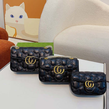 FASHION WOMEN luxurys designers bags 446744 real leather Handbags chain Cosmetic messenger Shopping shoulder bag Totes lady wallet purse